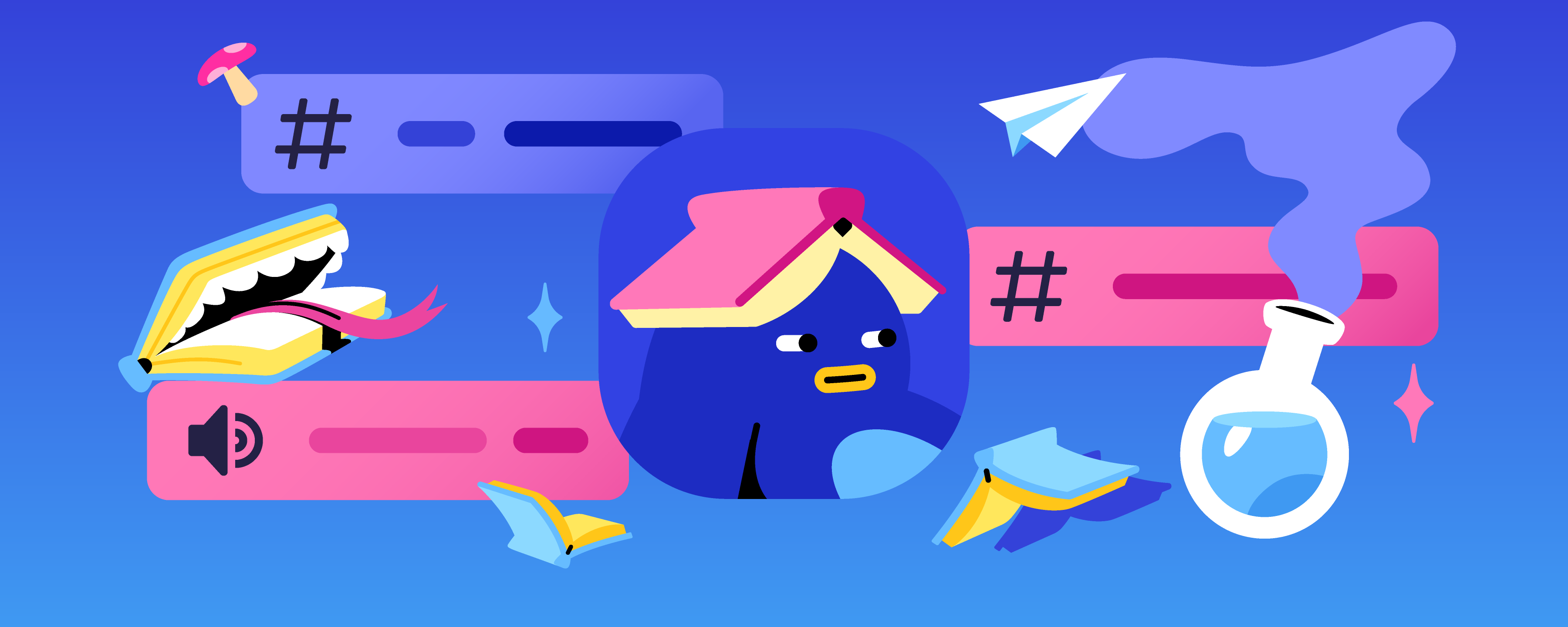 Discord penguin character with a book on their head.
